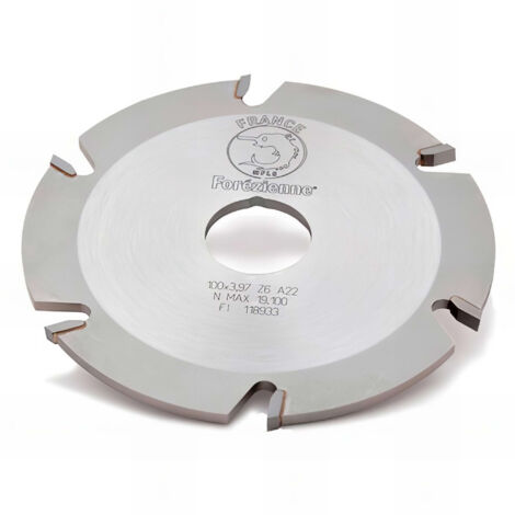Fraise à rainer pour lamello D. 100 x Ht. 3,97 x Al. 22 mm Z : 6 HM - MFLS - FRAI0001