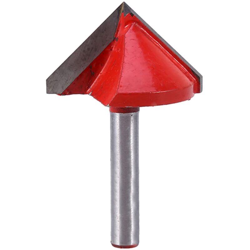 Fraise à Rainurer en Acier Tungstène cnc 90 Degrés Tige de 6 mm Diamètre de 32 mm Pour Fabrication de Panneaux 3D Rouge