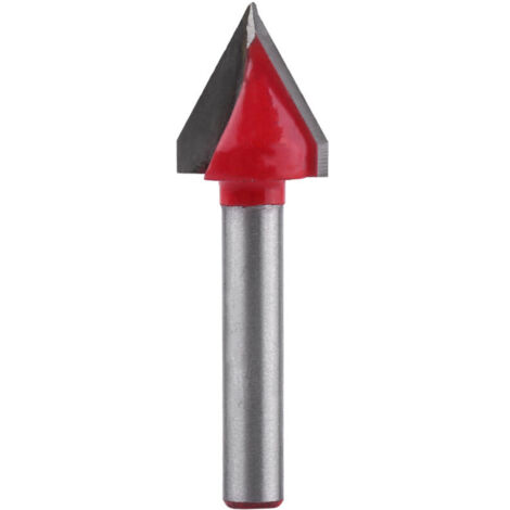 Fraise à rainurer en V avec tige de 6 mm - Diamètre de 16 mm - Pour fraisage en V - Outil de découpe en bois CNC - Outil de coupe à 60°