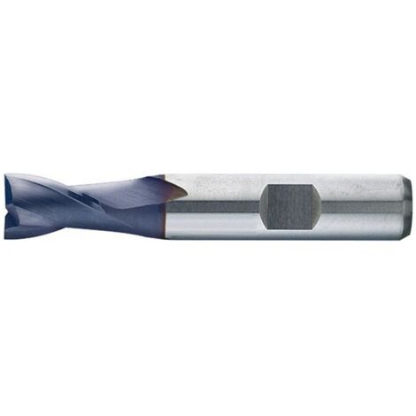 Fraise à rainurer extra courte, type N, en acier à coupe rapide à 8% de cobalt, surface recouverte de TiAIN, Ø d1 - e8 : 2,0 mm, Long. totale l1 48 mm