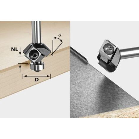 Fraise à rainurer pour fraiseuse pour plaque aluminium HW FESTOOL S8 HW 45° D27 12x12 KL - 499807