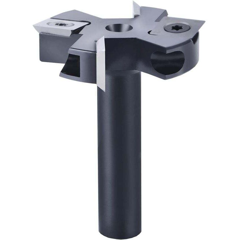 Serbia - Fraise à Surfacer 12 mm Tige 45 mm Diamètre de Coupe avec 2+2 Inserts Fraise a Bois Defonceuse Fraise a Raboter Fraise Surfacage