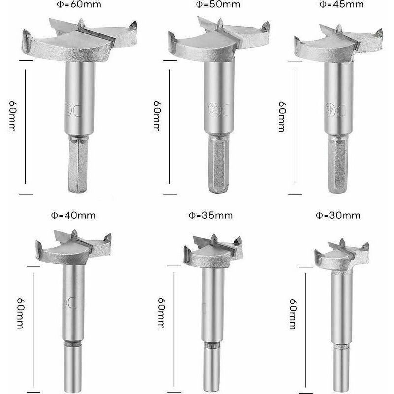 Améliorez votre atelier avec ces mèches bois Forstner de haute performance - Diamètre 30/35/40/45/50/60mm pour façonner des trous précis dans les