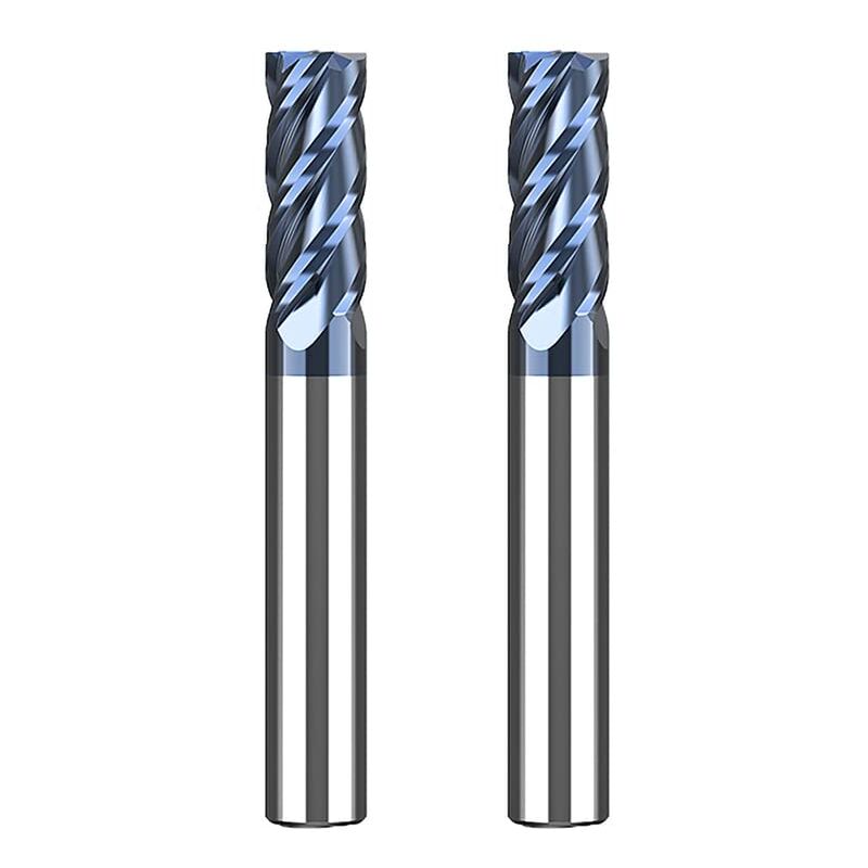 Fraise Carbure 8mm, 4 Dents/Tranchants, AlTiN Noir Revêtement CNC Fraise en Bout VHM Pour Métal Bois Acrylique Plastique