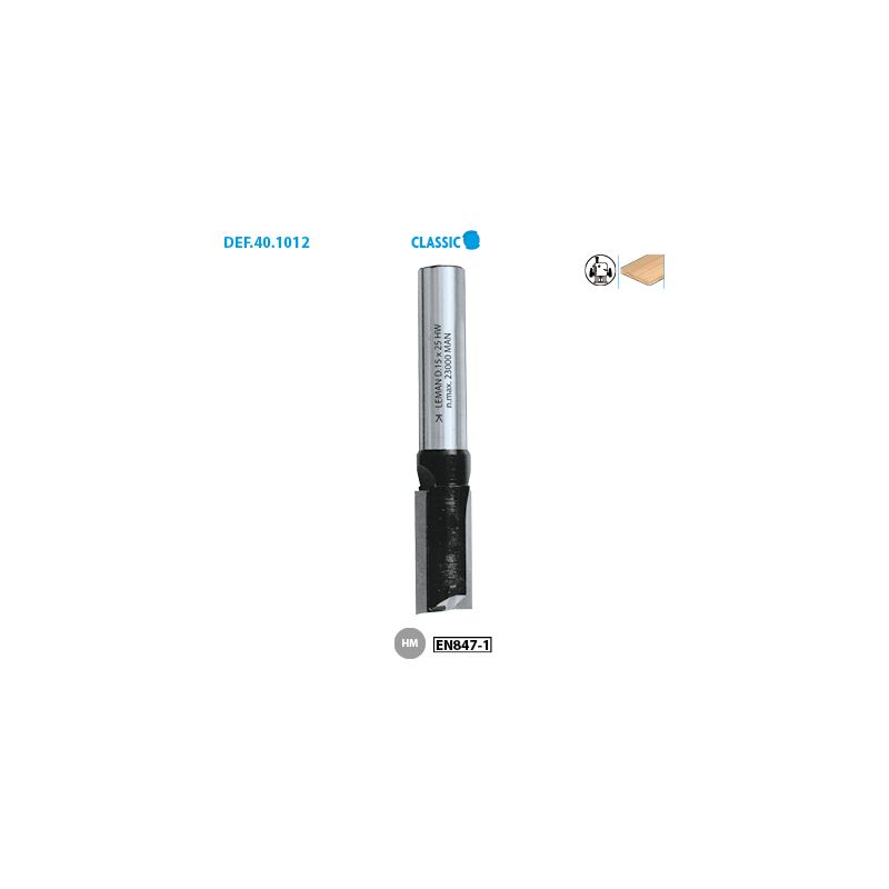 Leman - Mèche à rainer droite Classic ø 8 ø Queue 12 Long. 55 Long. Utile 25 Nbr coupes 2