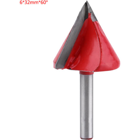 Fraise CNC en Carbure de Tungstène pour Bois, Outil de Coupe en V 6mm (6x32mm/60°)