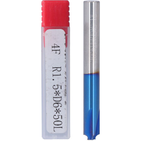 Fraise CNC en carbure de tungstène pour découpe fine et sculpture, modèle spiralé R1.5 x D6 x 50L