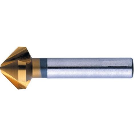 Fraise conique 90°, à chanfreiner et ébavurer, en acier à coupe rapide, DIN 335-C, revêtement TiN, Ø nominal : 20,5 mm, Plus petit Ø 3,5 mm