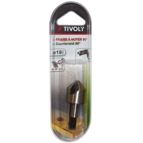 Fraise Conique Carbone P/bois D19mm Tig.6.35mm - Tivoly