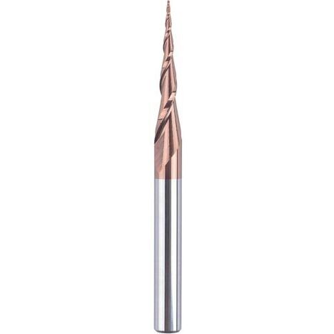 Fraise Conique en Carbure de Tungstène 6mm - Défonceuse avec Revêtement HSi 5,2 Degrés pour la Sculpture 2D et 3D dans le Travail du Bois