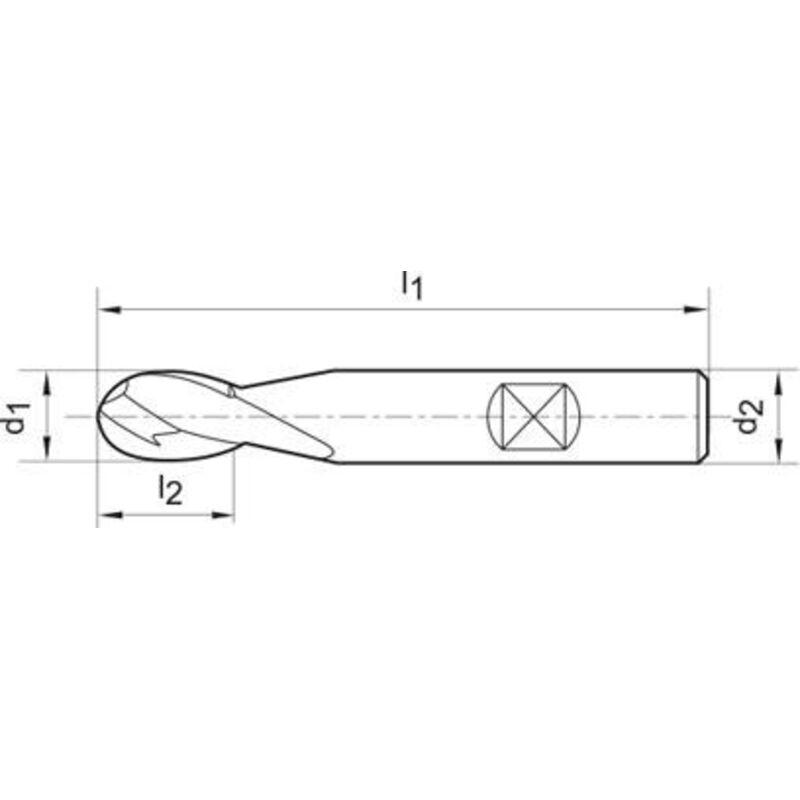 Fortis - Fraise bout hémisphérique courte carbure monobloc AlTiN+ queue hb 30° 5mm 1 pcs