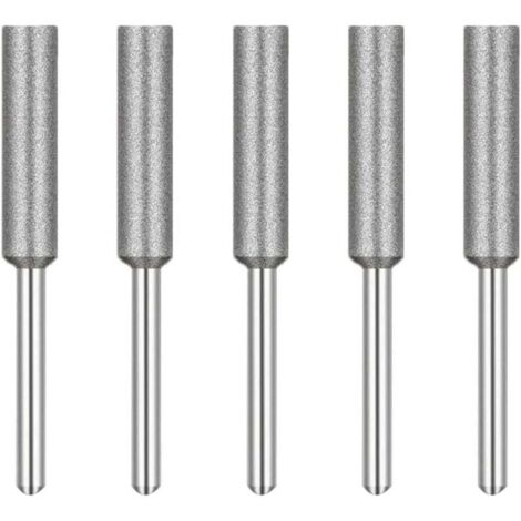Fraise d'Affûteuse de Tronçonneuse,Diamant Affûteur de Tronçonneus,Têtes de Meulage en ,Pierre à Meuler pour Tronçonneuse,4 mm,pour Affûteur de Tronçonneuse ,5 Pièces
