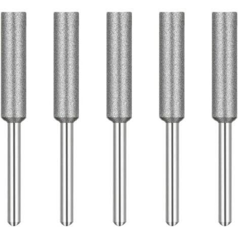 Fraise d'Affûteuse de Tronçonneuse,Diamant Affûteur de Tronçonneus,Têtes de Meulage en ,Pierre à Meuler pour Tronçonneuse,4 mm,pour Affûteur de Tronçonneuse ,5 Pièces