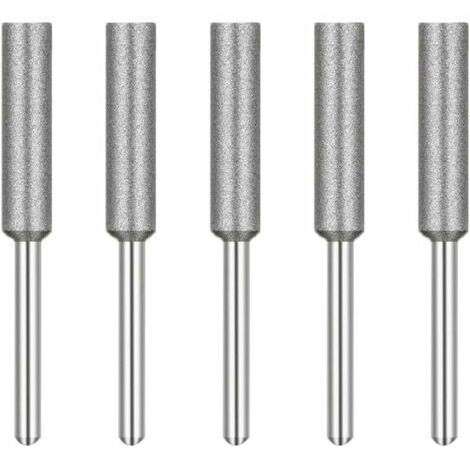 Fraise d'Affûteuse de Tronçonneuse,Diamant Affûteur de Tronçonneus,Têtes de Meulage en ,Pierre à Meuler pour Tronçonneuse,4 mm,pour Affûteur de Tronçonneuse ,5 Pièces