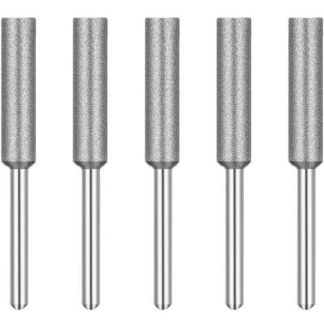 Fraise d'Affûteuse de Tronçonneuse,Diamant Affûteur de Tronçonneus,Têtes de Meulage en ,Pierre à Meuler pour Tronçonneuse,4 mm,pour Affûteur de Tronçonneuse ,5 Pièces