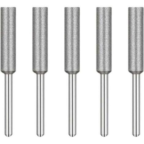 Fraise d'Affûteuse de Tronçonneuse,Diamant Affûteur de Tronçonneus,Têtes de Meulage en ,Pierre à Meuler pour Tronçonneuse,4 mm,pour Affûteur de Tronçonneuse ,5 Pièces