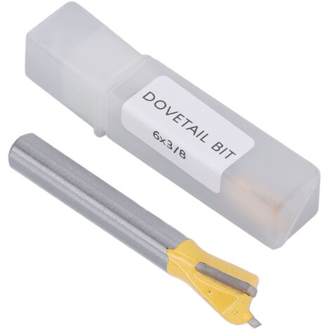 Fraise de défonceuse 6mm en carbure tungstène revêtue PTFE pour bois, couleur jaune, queue de 3/8"