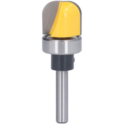Fraise de défonceuse à affleurer haute dureté acier 45, revêtement PTFE, pour tiroirs, fond rond profond 6x3/4