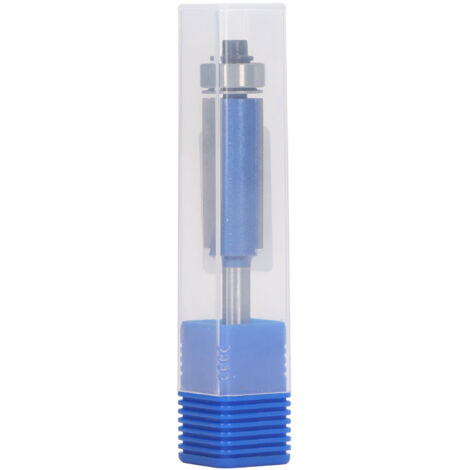 Fraise de défonceuse à roulement supérieur 1/4 pouce, couleur bleu argenté pour le travail du bois