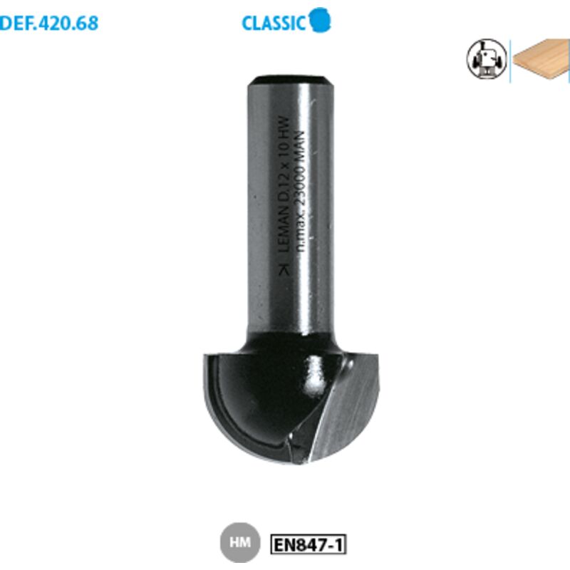 Leman - Mèche à gorge D.16x10 mm queue 6 mm