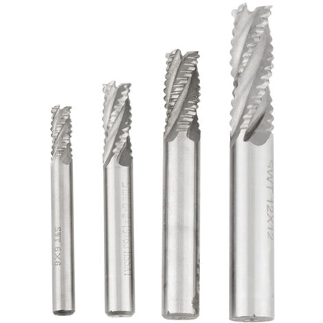 Fraise d'ébauche HSS 4 cannelures Zoternen, fraise CNC M6/M8/M10/M12, 4 pièces