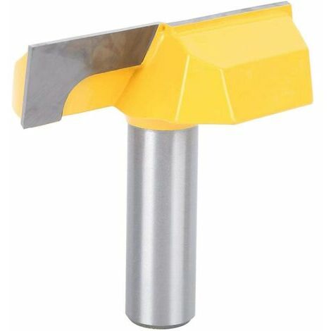 Fraise Defonceuse 12mm, Fraise Rabotage de Surface de Nettoyage de Fond, T-Track Routeur à Rainure en T Forme Routeur Bits, 12x53mm en Bas, Lame Jaune