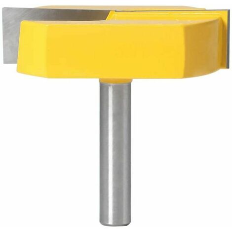 Fraise Defonceuse 8mm, Fraise Rabotage de Surface de Nettoyage de Fond, T-Track Routeur à Rainure en T Forme Routeur Bits, 8x57mm en Bas, Lame Jaune