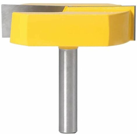 Fraise Defonceuse 8mm, Fraise Rabotage de Surface de Nettoyage de Fond, T-Track Routeur à Rainure en T Forme Routeur Bits, 8x57mm en Bas, Lame Jaune