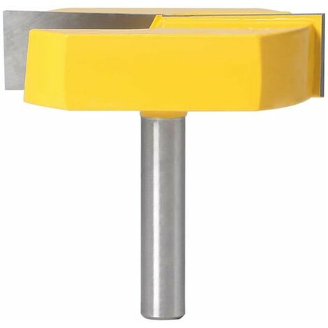 Fraise Defonceuse 8mm, Fraise Rabotage de Surface de Nettoyage de Fond, T-Track Routeur à Rainure en T Forme Routeur Bits, 8x57mm en Bas, Lame Jaune Ephé