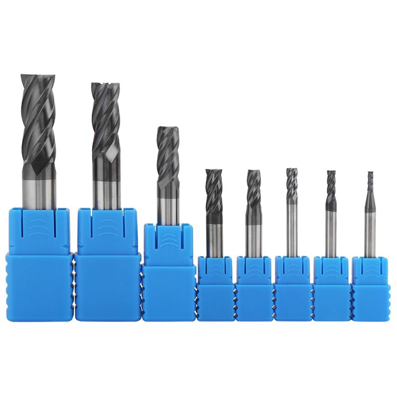 Kkmoon - Fraise en acier au tungstène 8 pièces, 4 bords 2-12mm