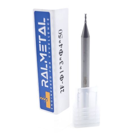 Fraise en aluminium VHM à 2 dents 1 x 4D x 50 45 HRC