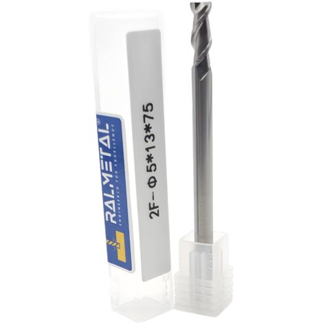 Fraise en aluminium VHM à 2 dents 5 x 13 x 75 - 45 HRC