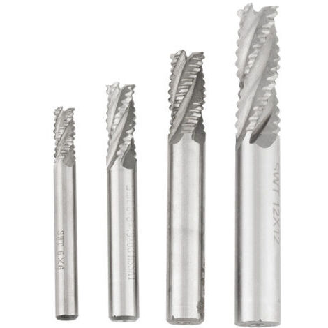 Fraise en bout d'ébauche HSS à 4 cannelures, fraise CNC M6 /M8 /M10 /M12, 4 pièces