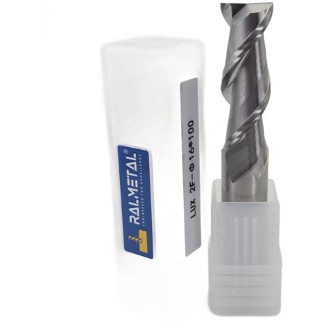 Fraise en carbure pour aluminium VHM 2 dents 16 x 45 x 100 mm 45 HRC