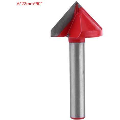 Fraise en carbure pour bois CNC, outil de coupe V 90° avec tige de 6 mm, pour gravure précise
