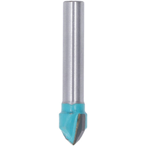 Fraise en V 90° pour rainurage bois, diamètre 10mm, queue 6mm - Outil de fraisage menuiserie