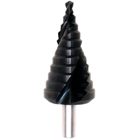 Fraise étagée hélicoidale HSS (pour acier/metal) M2 Tialn6A38 mm