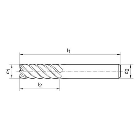 Fraise extra-longue carbure monobloc AlTiN+ D6 45° 8mm FORTIS 1 PCS