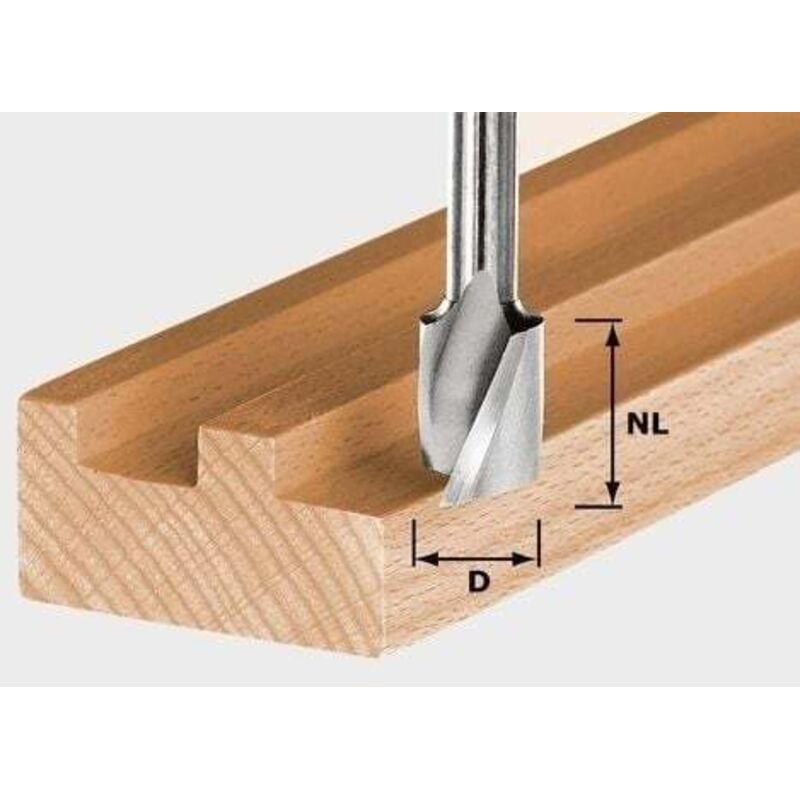 Festool - Fraises à rainurer hélicoïdales hs tige 8 mm hs Spi S8 D6/16 - 490944