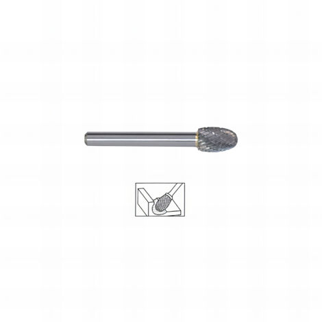 Fraise Lime carbure Ovale dents croisées mm - Diamètre 6 mm mm