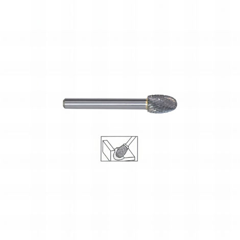 Fraise Lime carbure Ovale dents croisées mm - Diamètre 8 mm mm