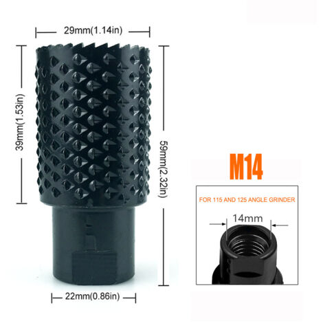 Fraise Multifonction pour Meuleuse d‘Angle – Pour le Bois : Perçage, Alésage et Ponçage (14MM, pour meuleuses 115 et 125)