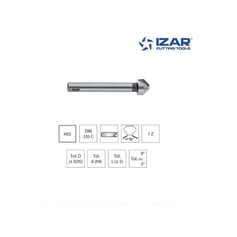 Izar - fraise à noyer 90° hss 1Z DIN335C de 6 à 30 mm 25.00 mm