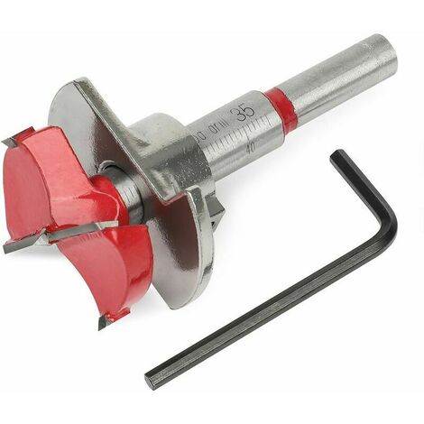 Fraise pour charnières de porte et meuble, 35mm coupe trou pour bois avec butée de profondeur (10-40 mm)