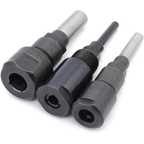 Fraise pour défonceuse, affleureuse et toupie 3Pcs Router Collet Extension Bit de routeur Extension de collet et rognage Découpage Machine de gravure Extender Porte-mandrin de travail du bois Fraise 1