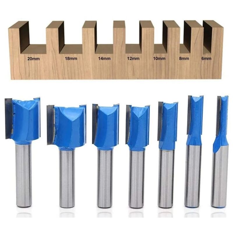 Treetalk - Fraise pour défonceuse Mèches de nettoyage, fraise à bois 6/8/10/12/14/18/20 mm Ensemble de mèches de toupie de modèle de modèle de