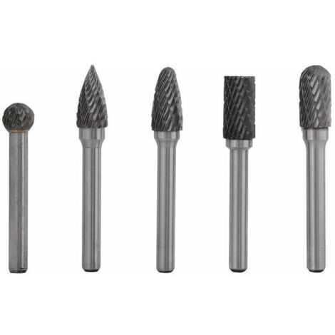 Fraise pour perceuse　5 Fraises en Acier au Tungstène Meulage Fraise 6mm Tige 10mm Tête Fraise Rotative Kit Fraises Rotatives en Carbure de Tungstène Fraises en carbure extrêmement polyvalentes