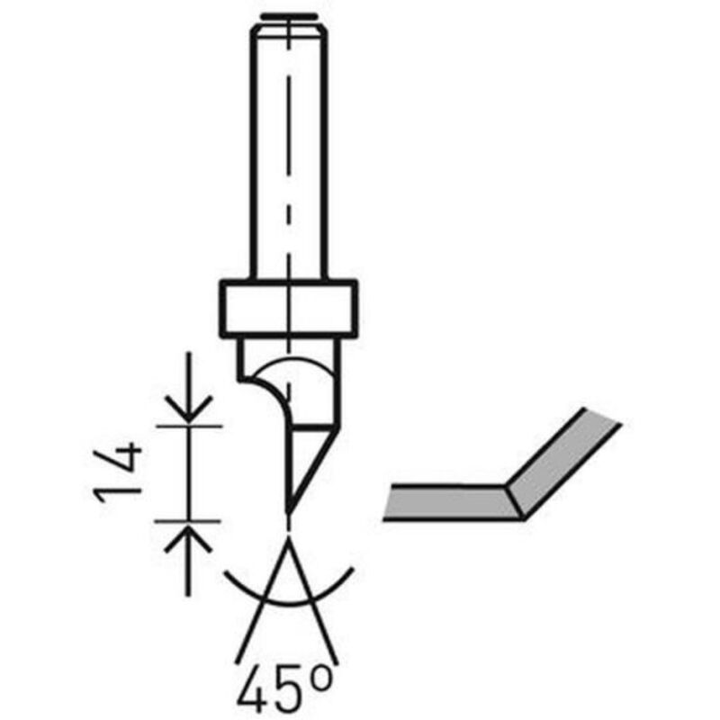 Festool - 491000 Fraise pour plaques de plâtre hw S8 D12,5/45°