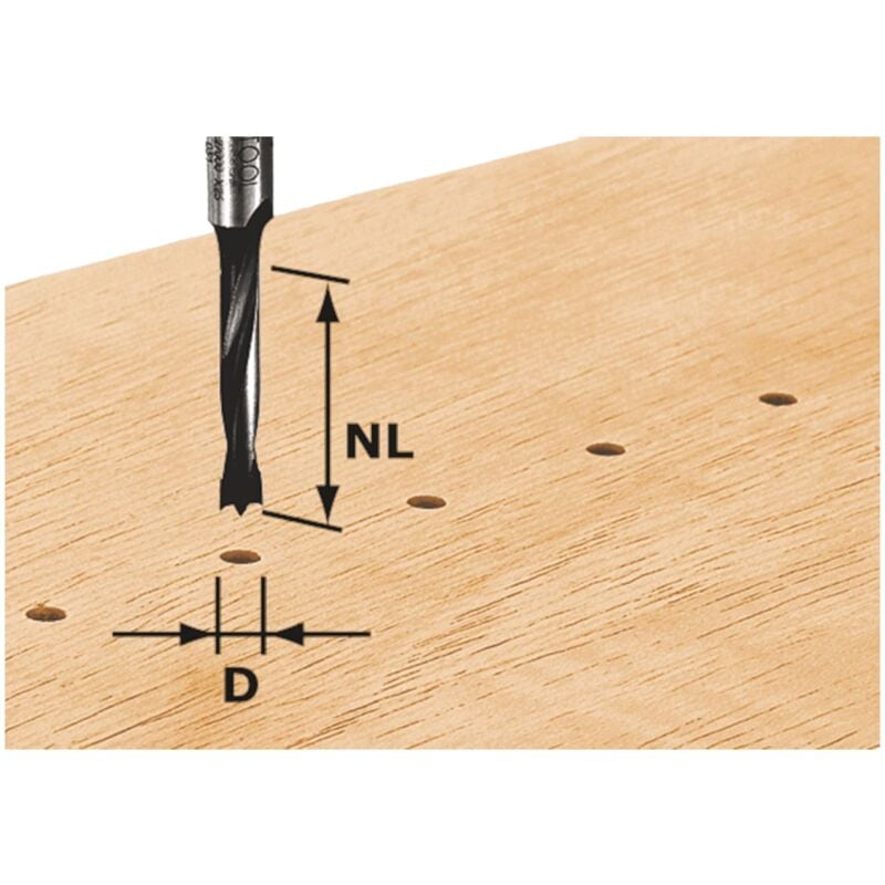 Festool - hw D3/16 Dbelbohrer 3 x 16 x 55 x 8 mm ( 491065 ) fr Dfonceuse of 900, of 1000, of 1010, of 1010 r, of 1400