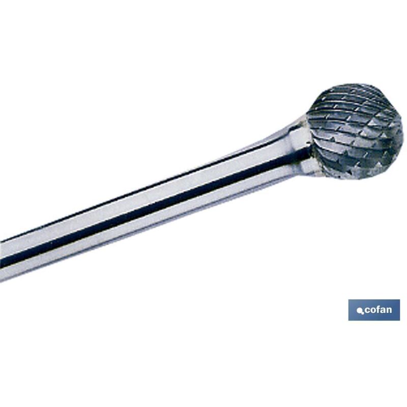 Fraise rotative sphérique de 6 mm.